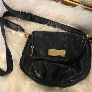 Marc Jacobs Black Crossbody Bag with Gold Details